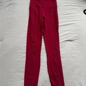 Red High-Waisted Leggings